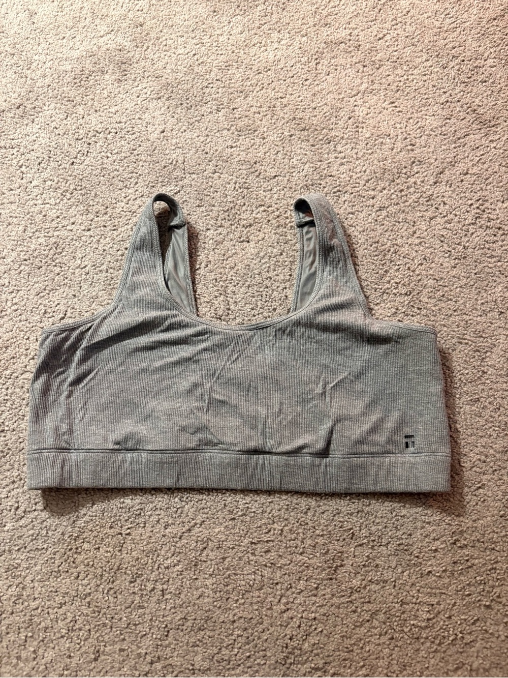 Tommy John Light Gray Ribbed Sports Bra